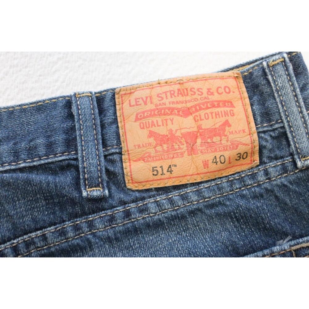 Levi's 514 Slim Straight Fit Rugged Denim Blue Jeans‎ Mens Size 40 x 30